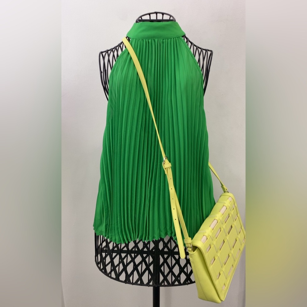 NY&C Pleated Green Women's Halter Top Size  XS
